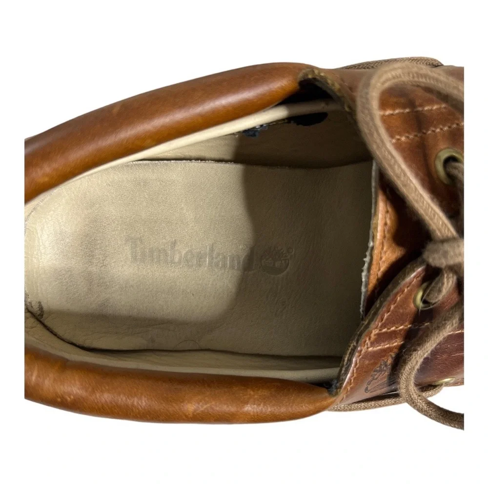 Timberland Slip‎ On Loafers Brown Leather Off White Chunky Soles Lace Up